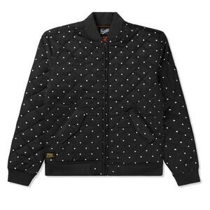 Primitive Skating Streetwear Black White Dots Quilted Bomber Jacket Men's size M